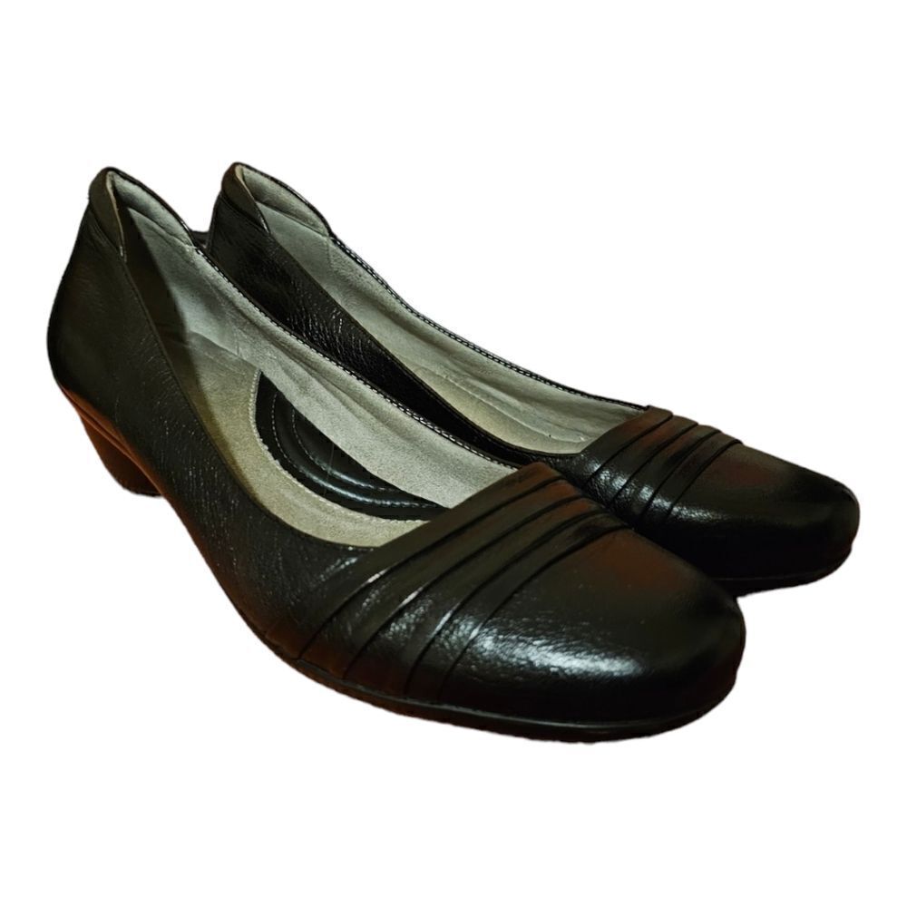 NATURALIZER "Halona" Black‎ Leather Pump - Size 10 1/2